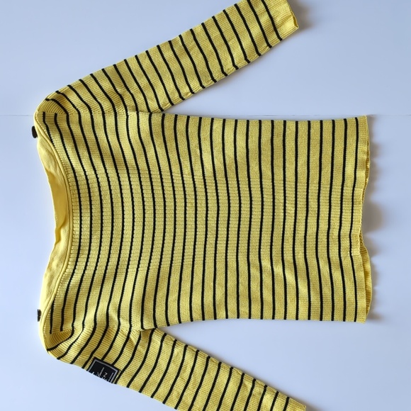 Lauren Ralph Lauren Womens Sweater Boatneck 3/4 Sleeve Stripe Yellow - Picture 2 of 9